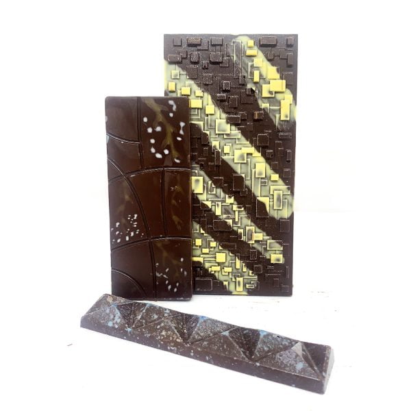 Barras de chocolate con vainilla ahumada y lavanda